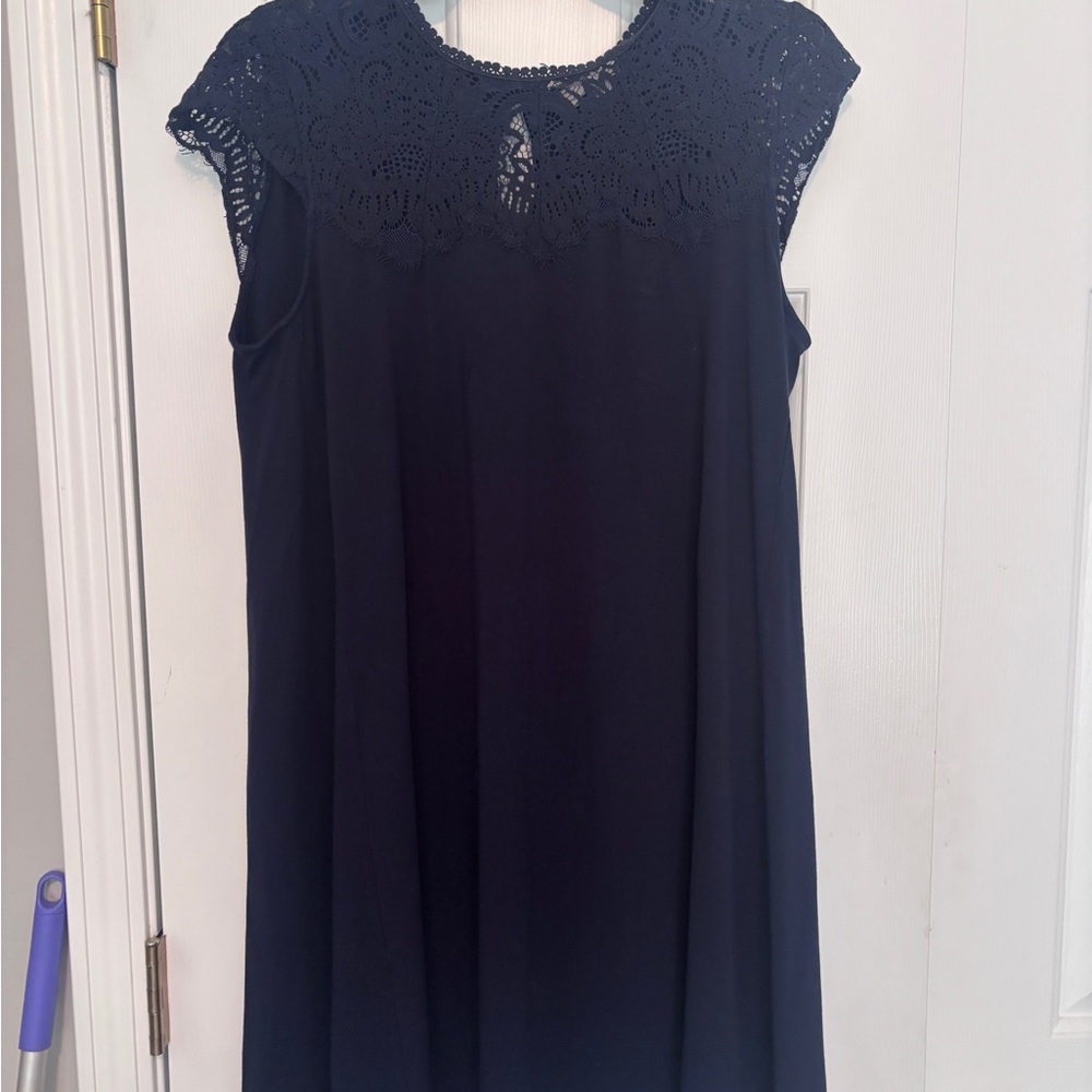 LOFT Navy Lace Mini Dress